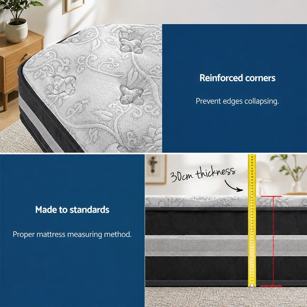 King Single Mattress 30cm Pocket Spring Hypoallergenic