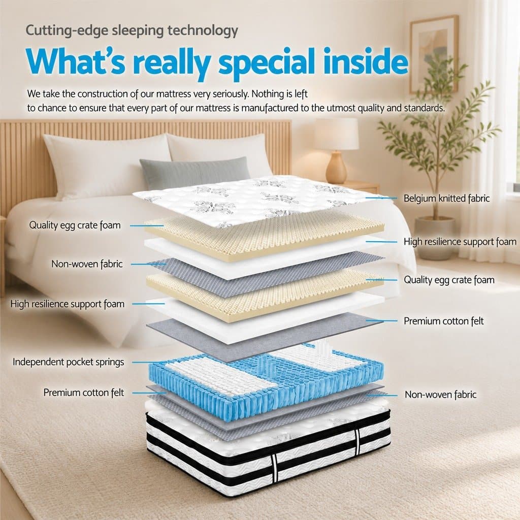 Queen Mattress with Euro Top and Pocket Springs