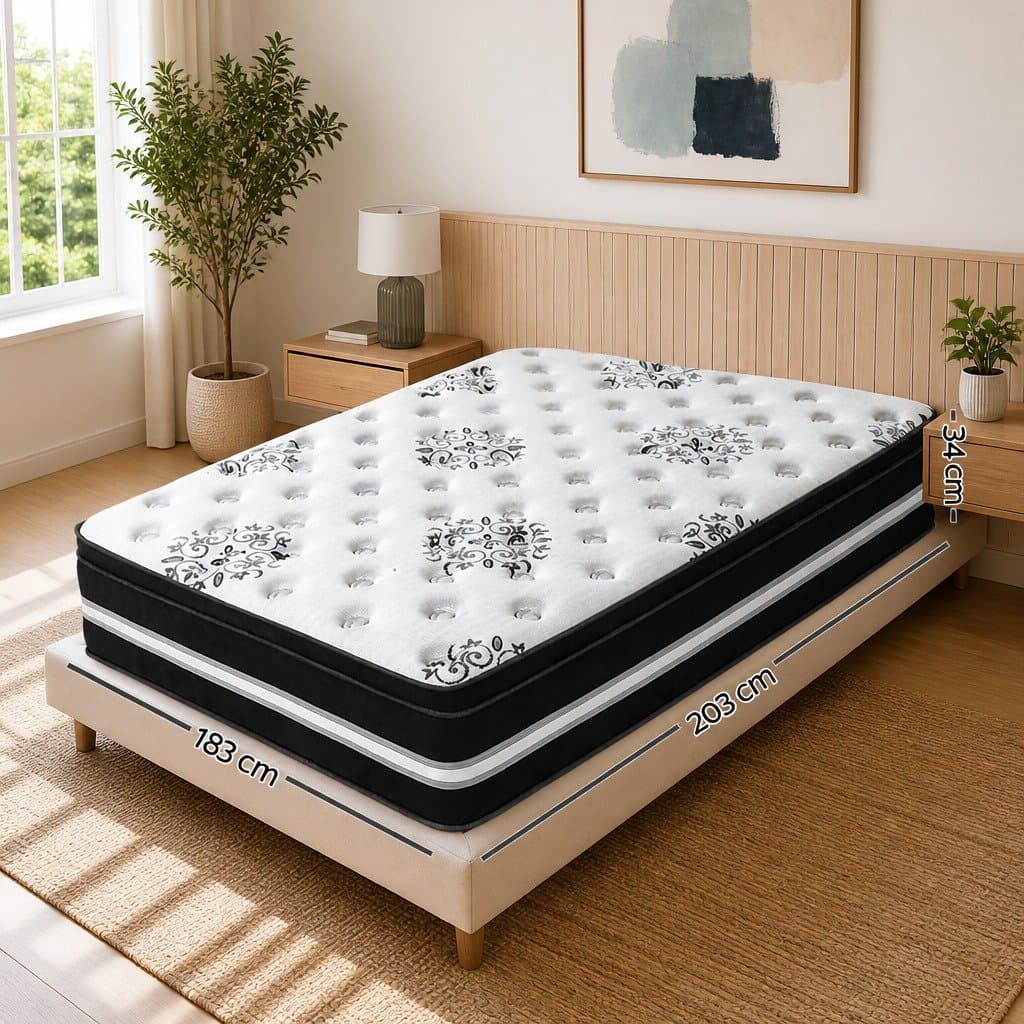 King Size Mattress 34cm Euro Top with Gel Foam