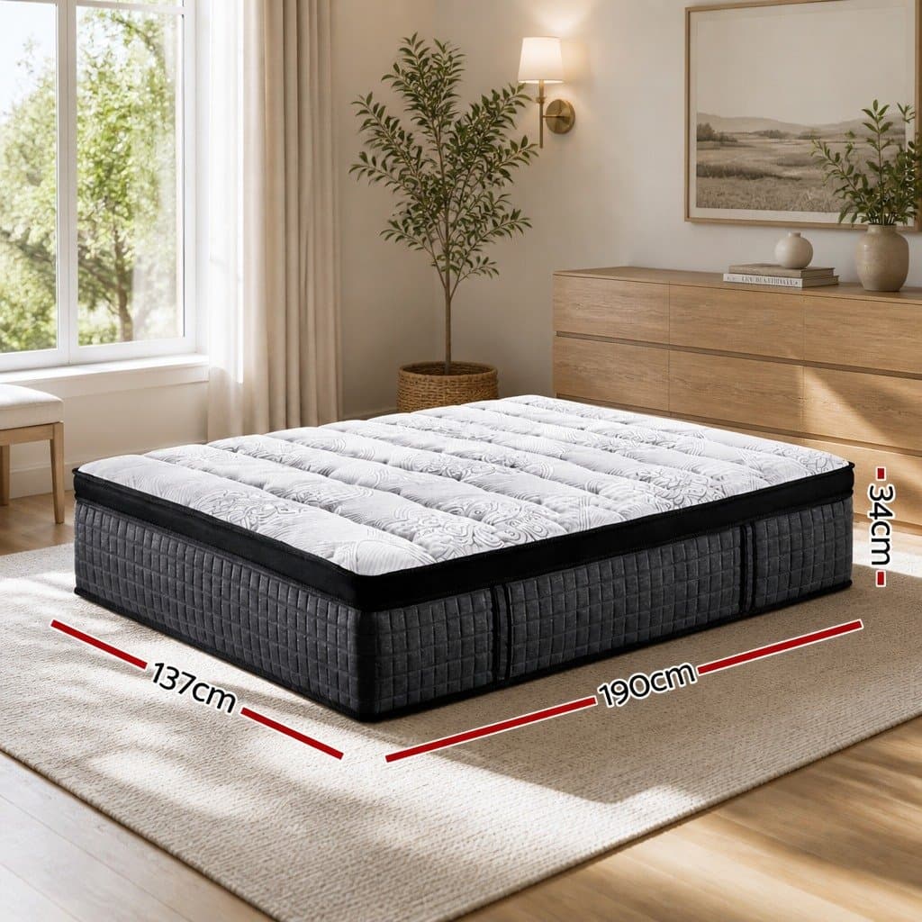 34cm Euro Top Double Mattress with 9 Zone Pocket Springs