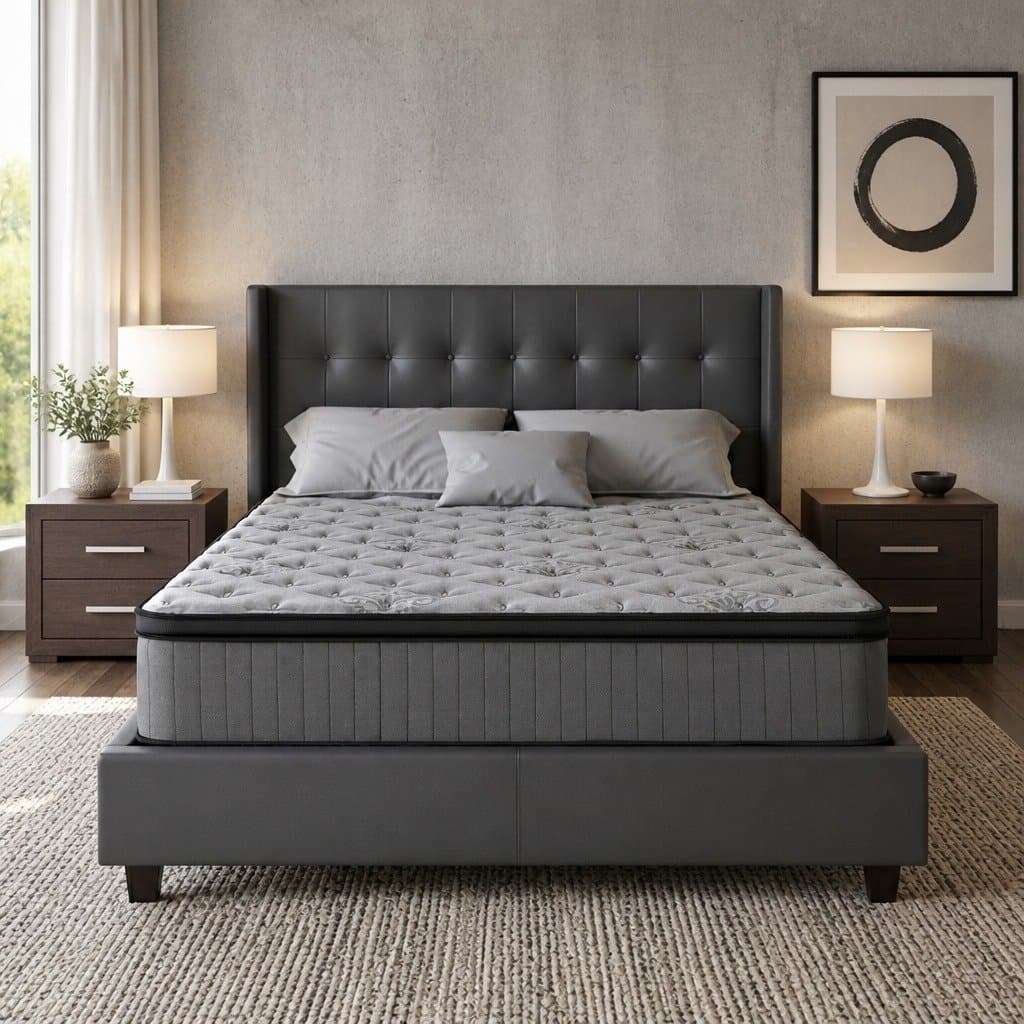 Euro Top Queen Mattress 34cm Medium Firm Support