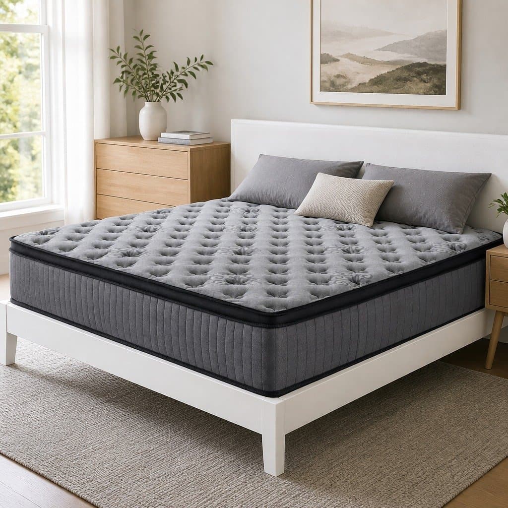 Euro Top Queen Mattress 34cm Medium Firm Support
