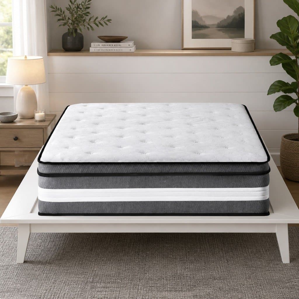 Single Mattress 30cm Gel Memory Foam Pocket Spring Euro Top Medium Firm Support