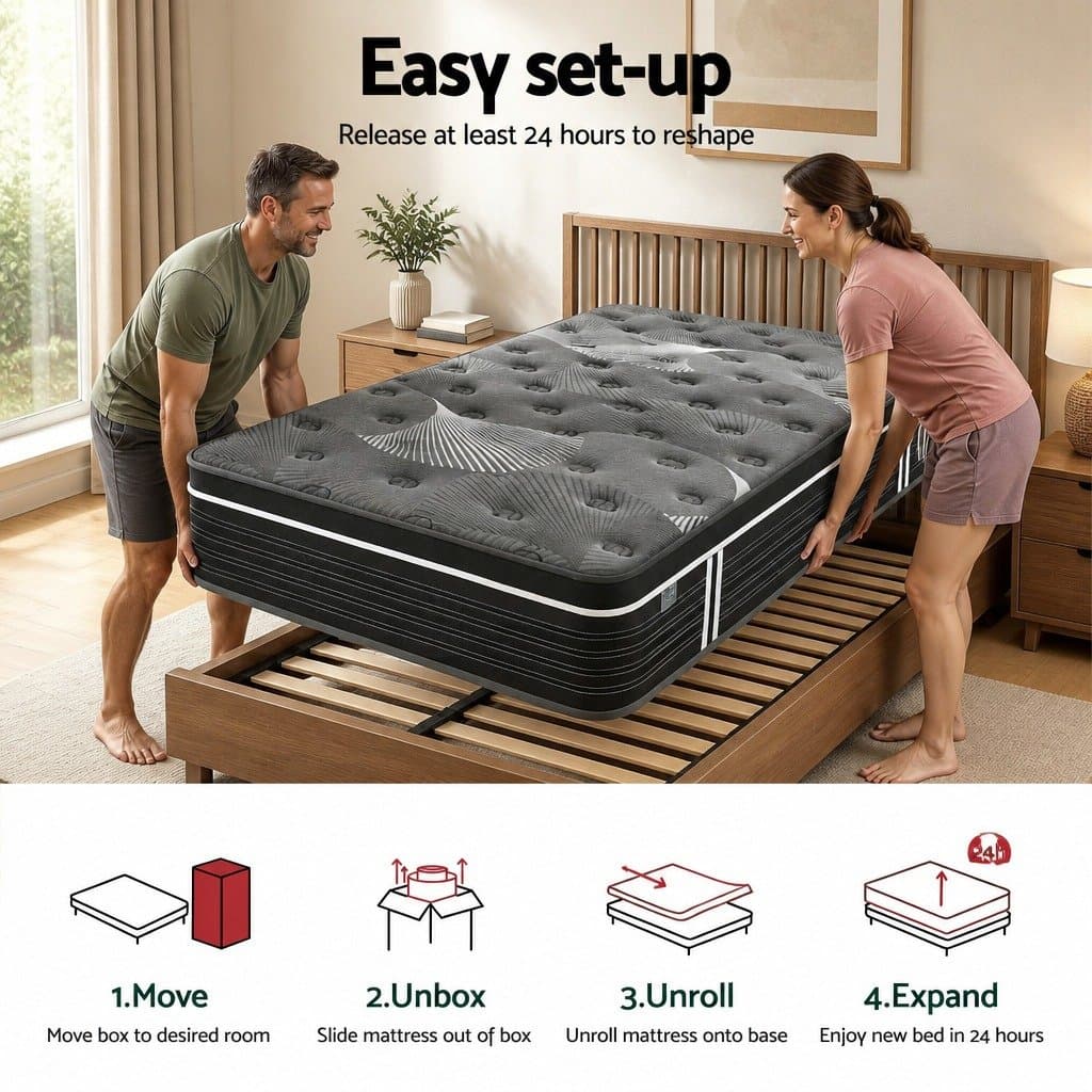Euro Top Single Mattress 35cm with Graphene Memory Foam