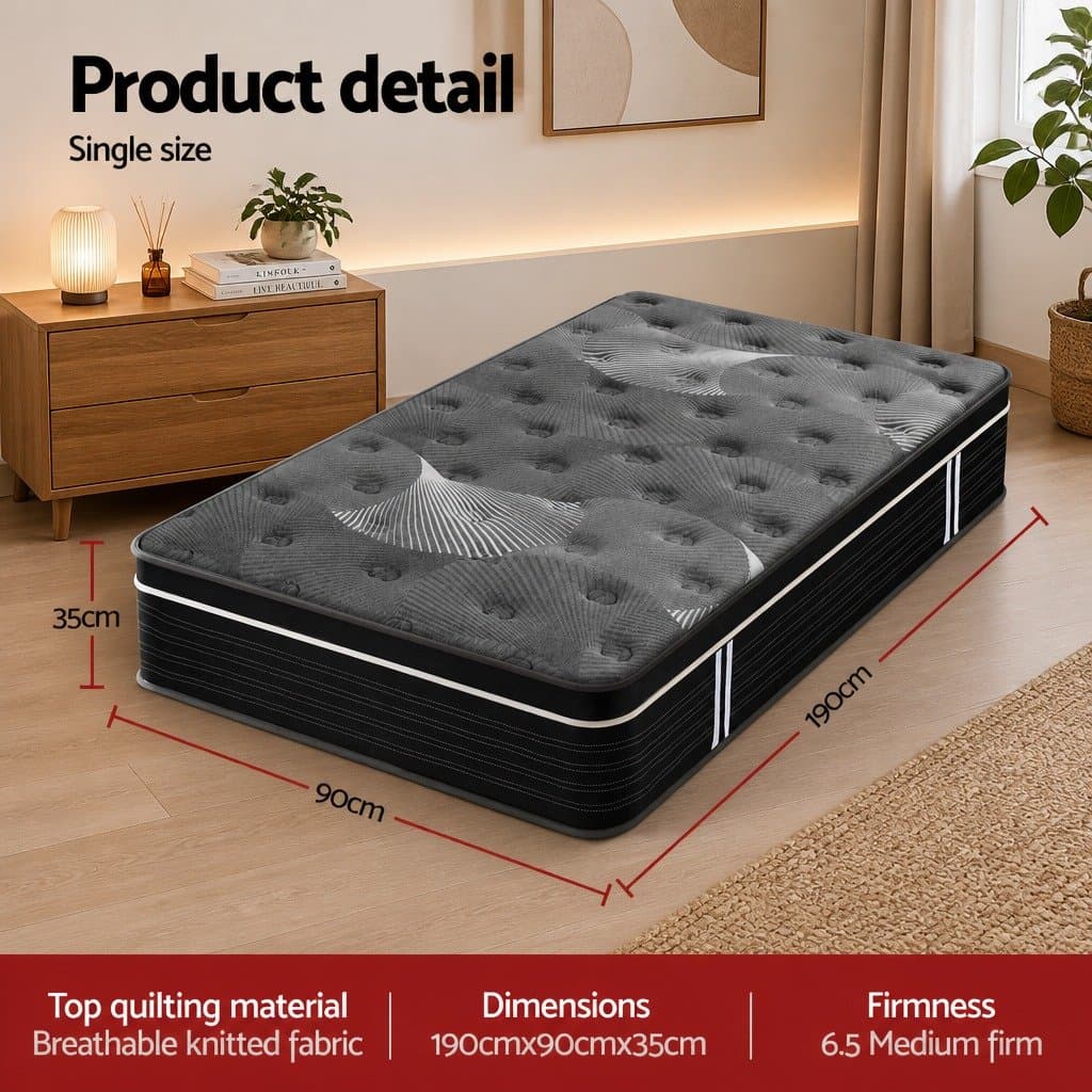 Euro Top Single Mattress 35cm with Graphene Memory Foam