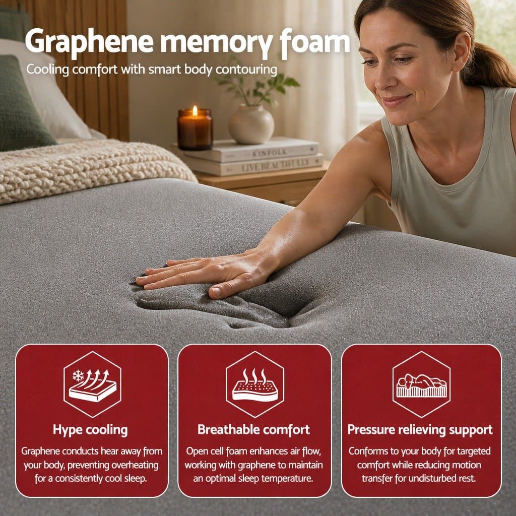Euro Top Single Mattress 35cm with Graphene Memory Foam