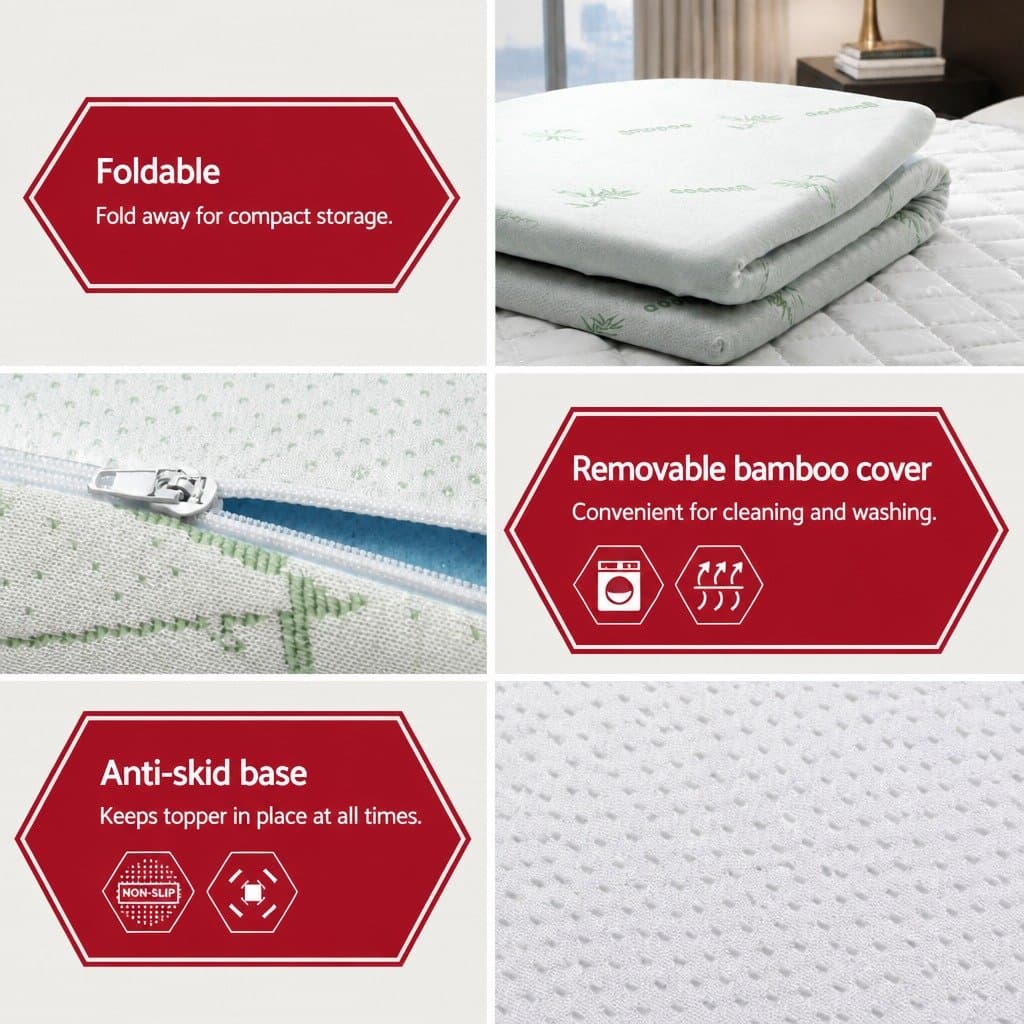 Queen Gel-Infused Memory Foam Mattress Topper 5cm