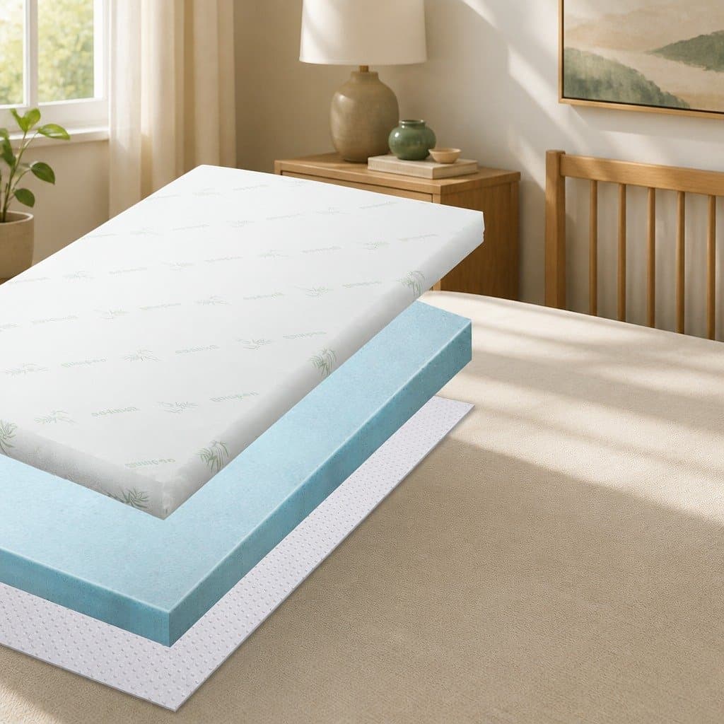 Cool Gel Memory Foam Mattress Topper for Double Beds 8cm