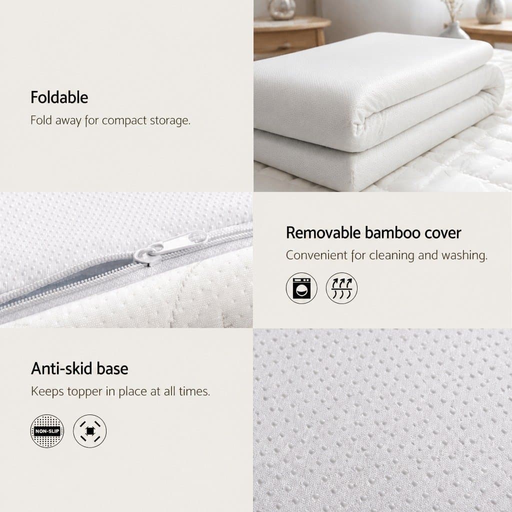 Cool Gel Memory Foam Mattress Topper for Double Beds 8cm