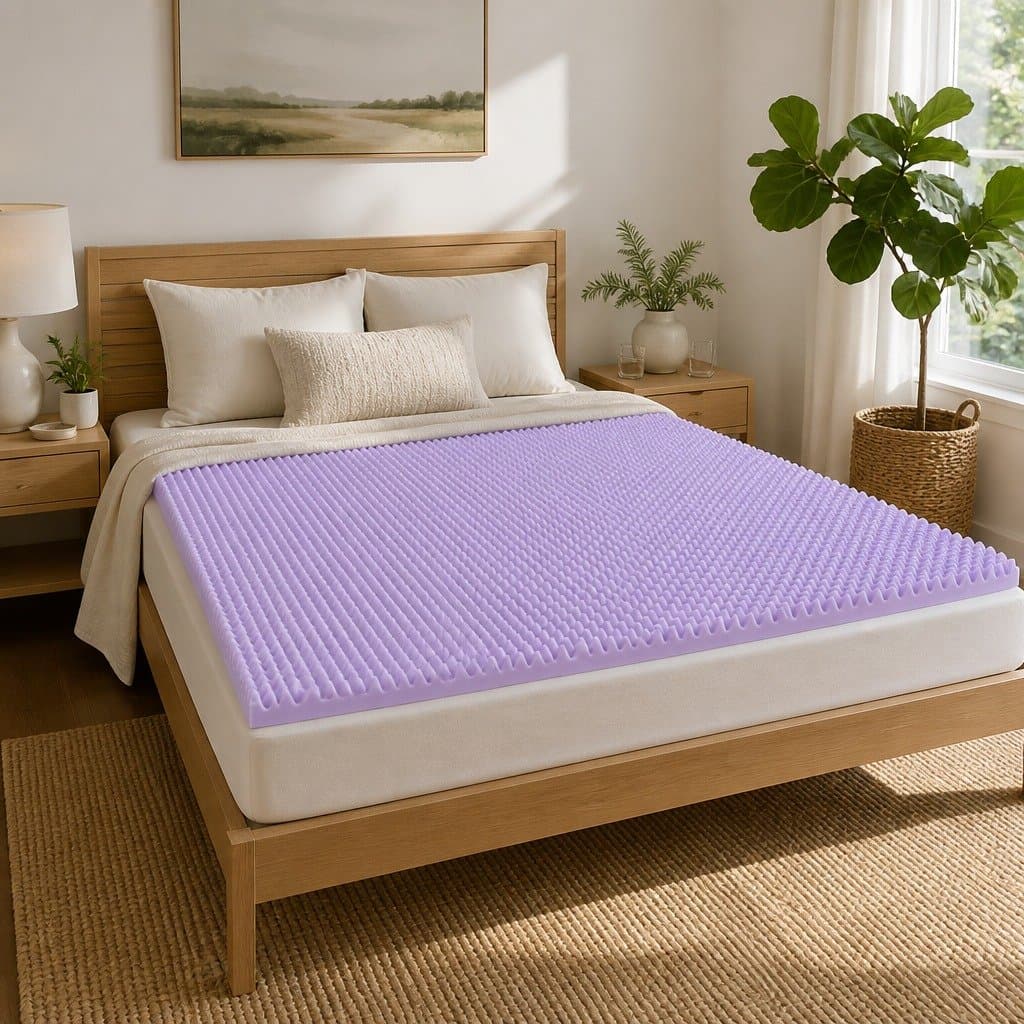 King 5cm Lavender Infused Memory Foam Mattress Topper