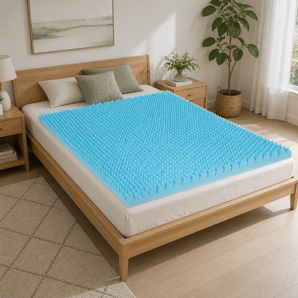 Memory Foam Mattress Topper 8cm Gel Egg Crate Bamboo King Single Pressure Relief