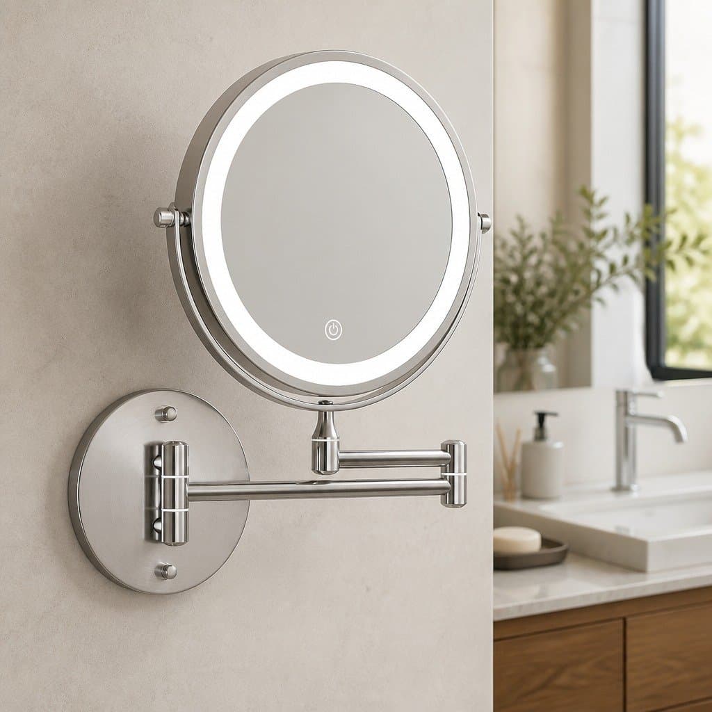Extendable Makeup Mirror with LED Lighting