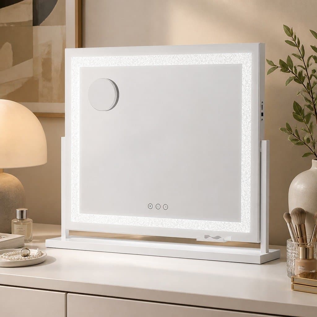 60x50cm Rotatable Makeup Mirror with LED