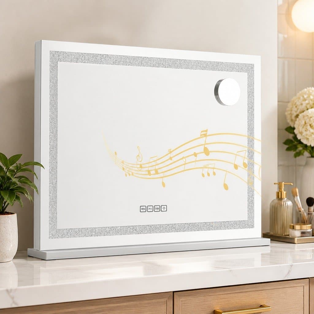Hollywood Vanity LED Crystal Bluetooth Speaker Makeup Mirror