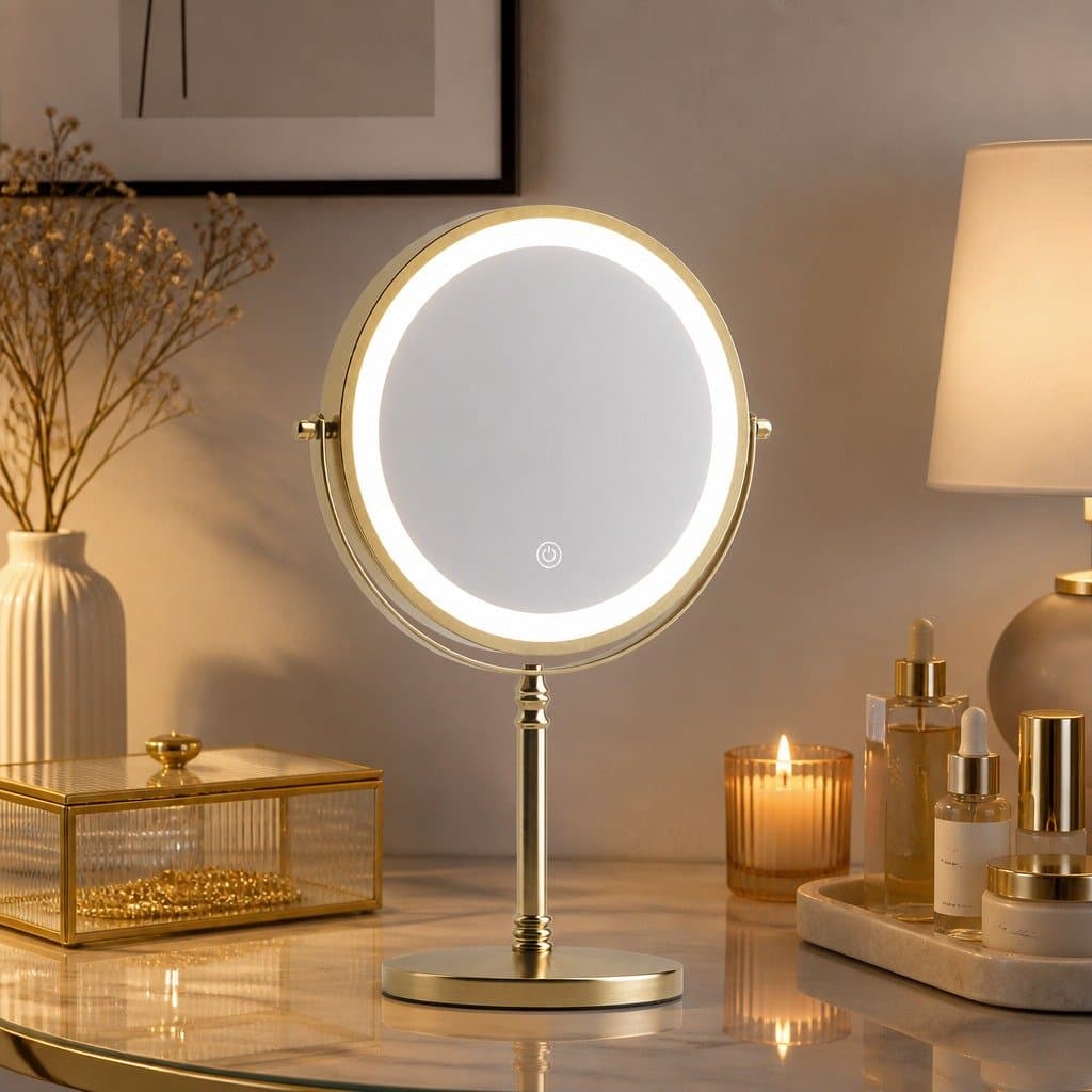 Double Sided Makeup Mirror with 10X Magnification