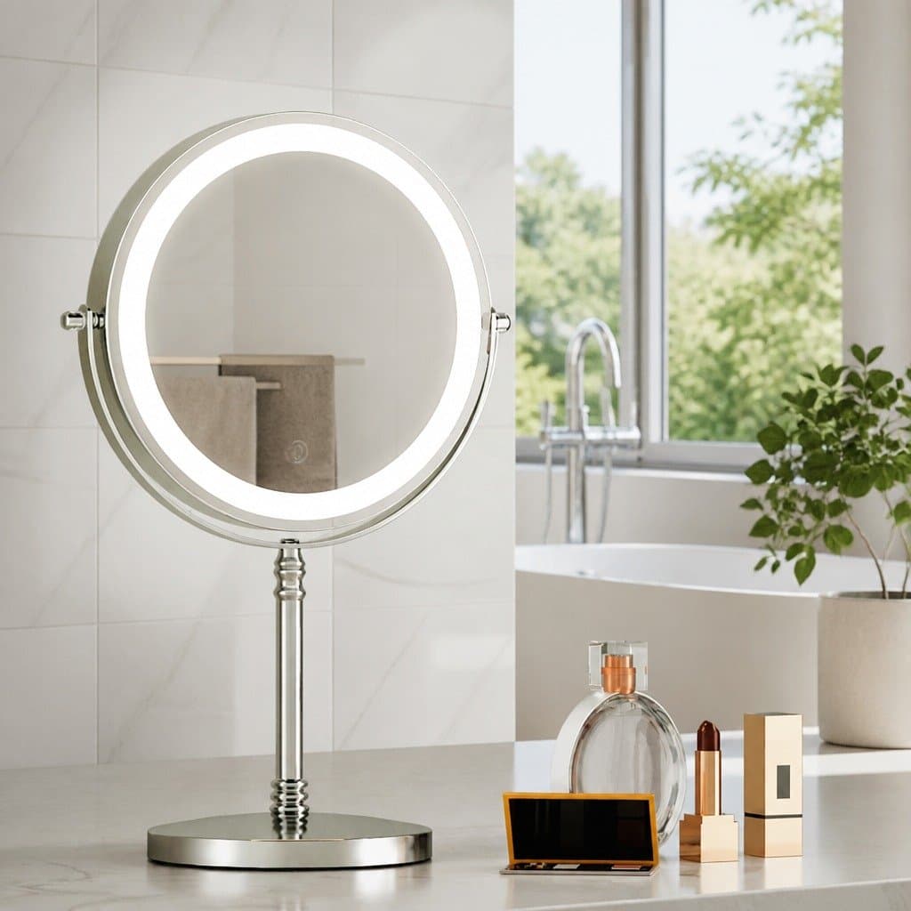 20x20cm LED Makeup Mirror with 10X Magnification