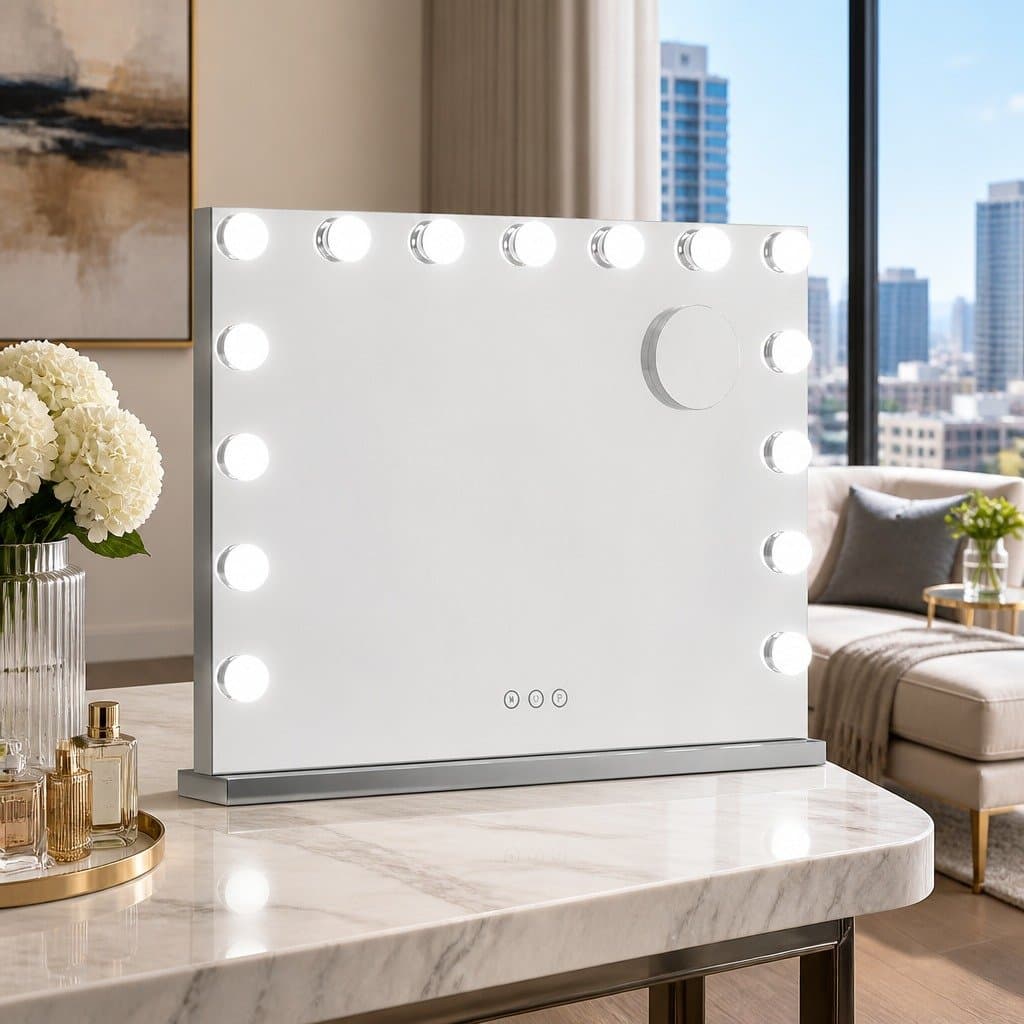 Hollywood Vanity Makeup Mirror 58x46cm with 15 LED Lights