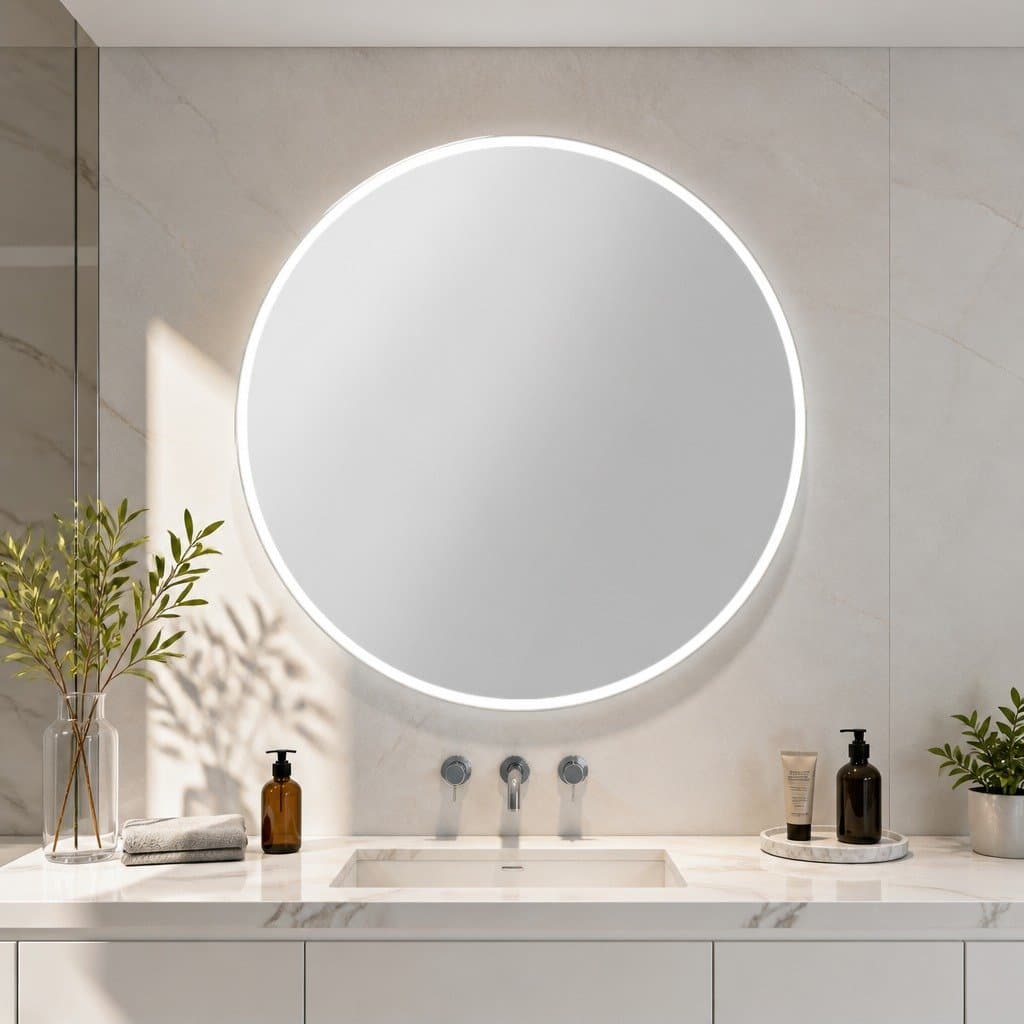 90cm Round LED Wall Mirror for Bathroom and Vanity