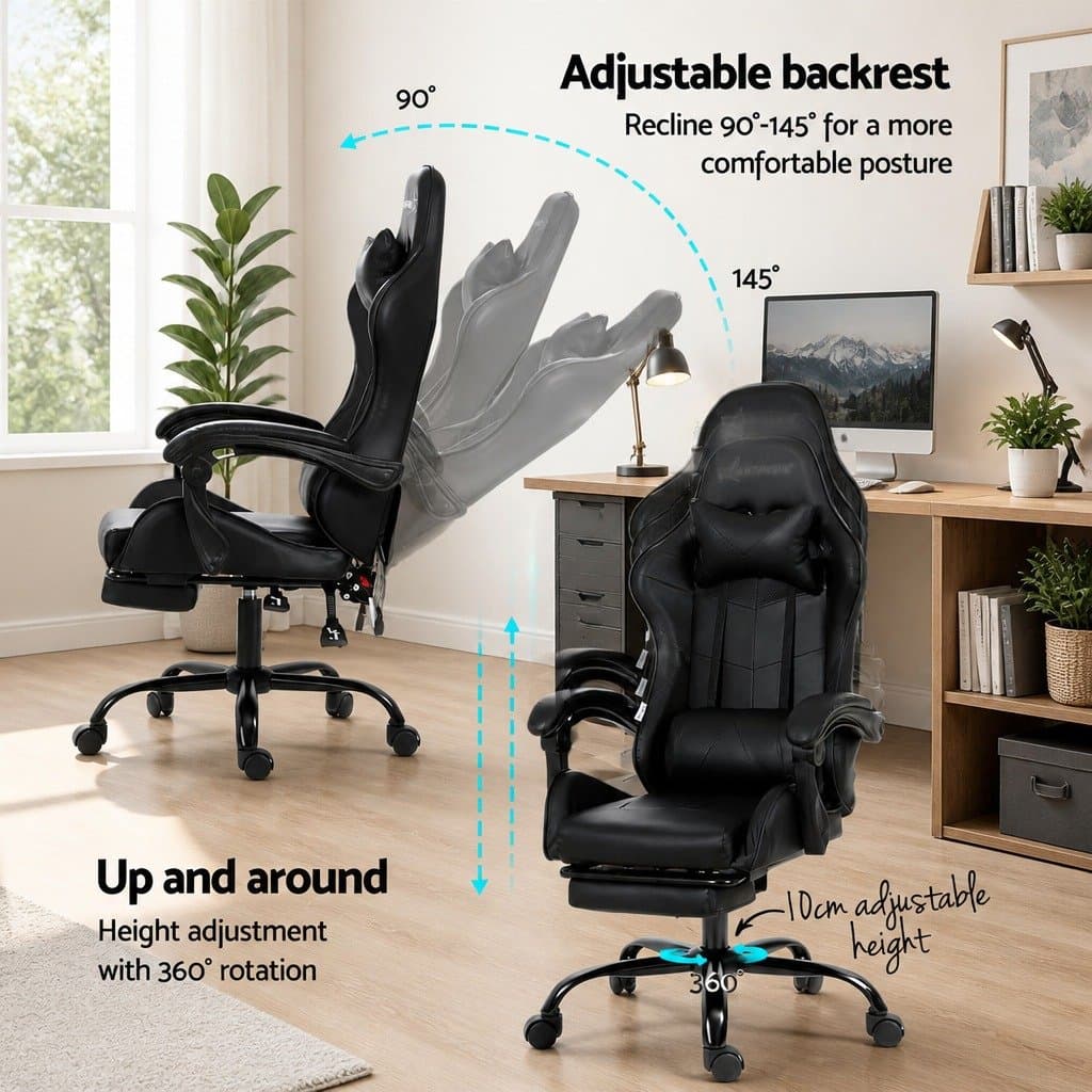 Ergonomic Gaming Office Chair with Massage Function