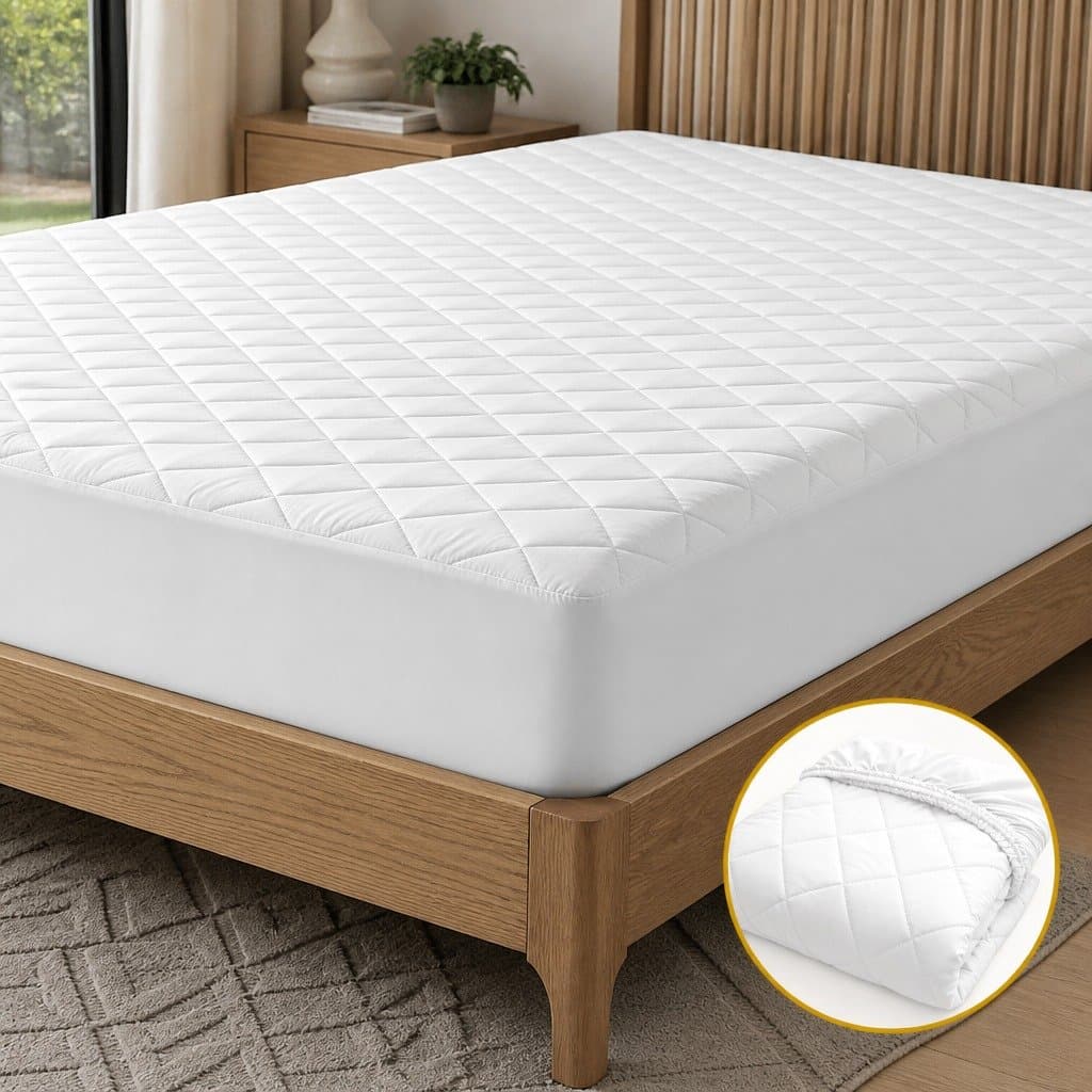 Waterproof King Mattress Protector with Cotton Cover