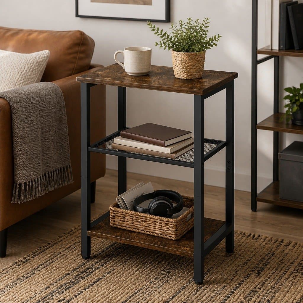 3-Tier Side Table with Ample Storage