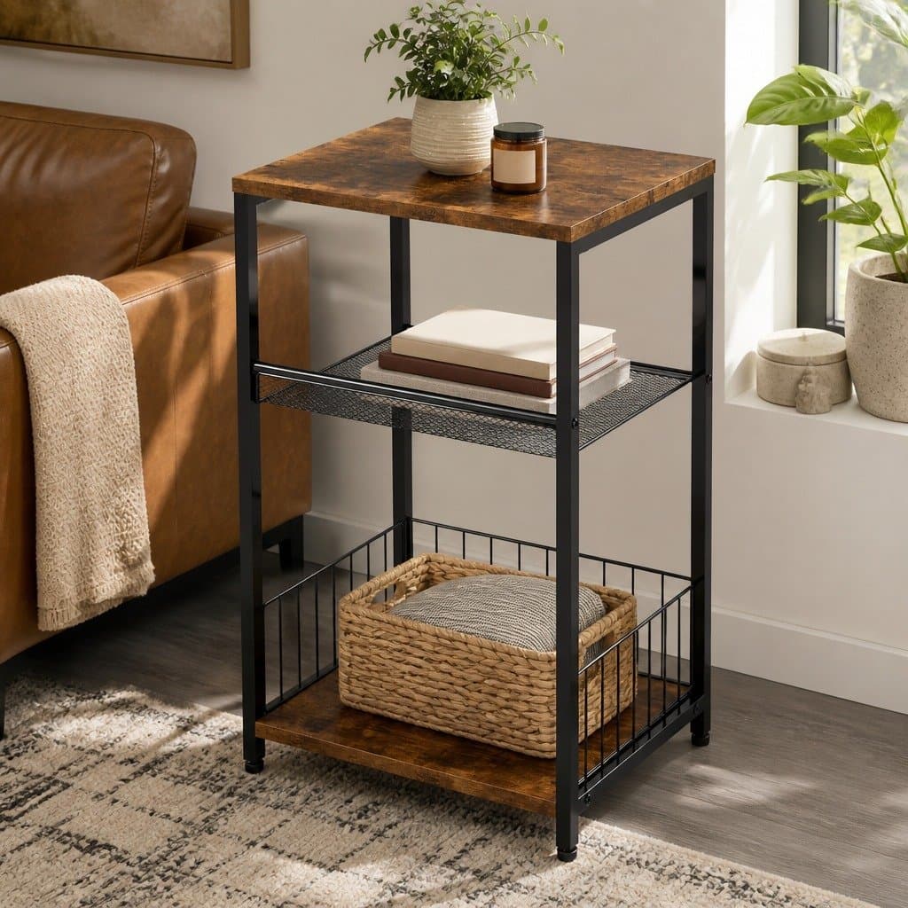 3-Tier Side Table with Sturdy Construction