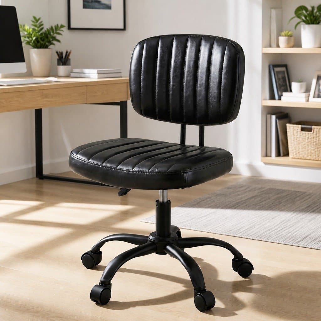 Height Adjustable Armless Office Chair with 360° Swivel