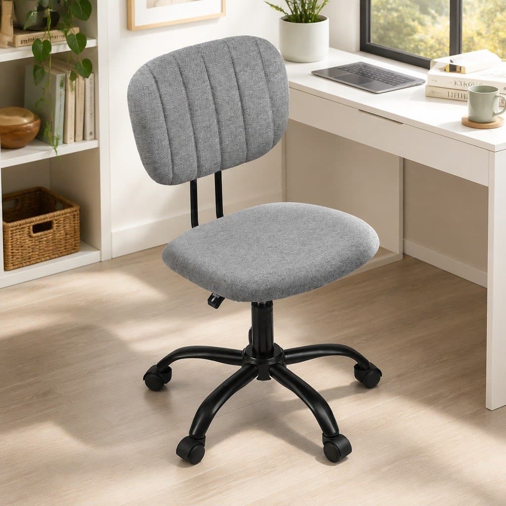 Grey Ergonomic Armless Office Chair