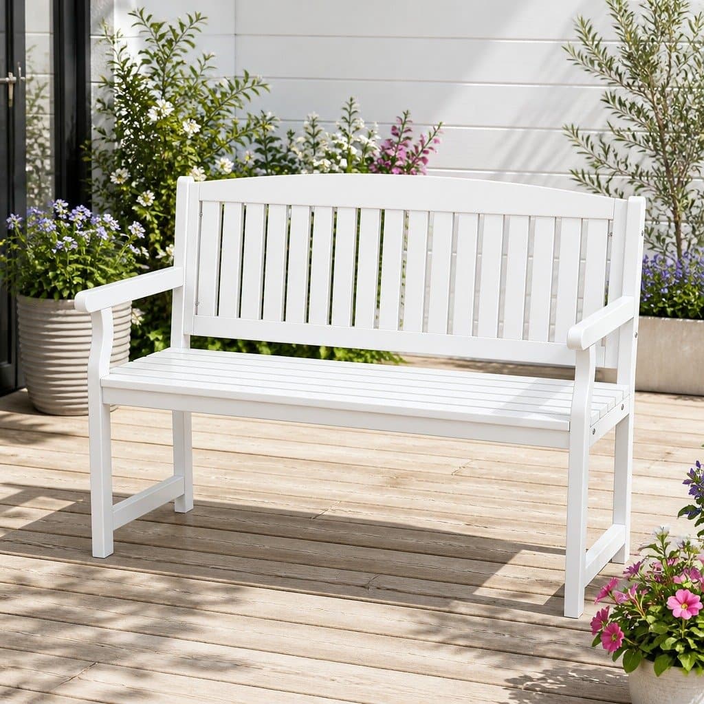 Wooden 2-Seater Garden Bench for Outdoors