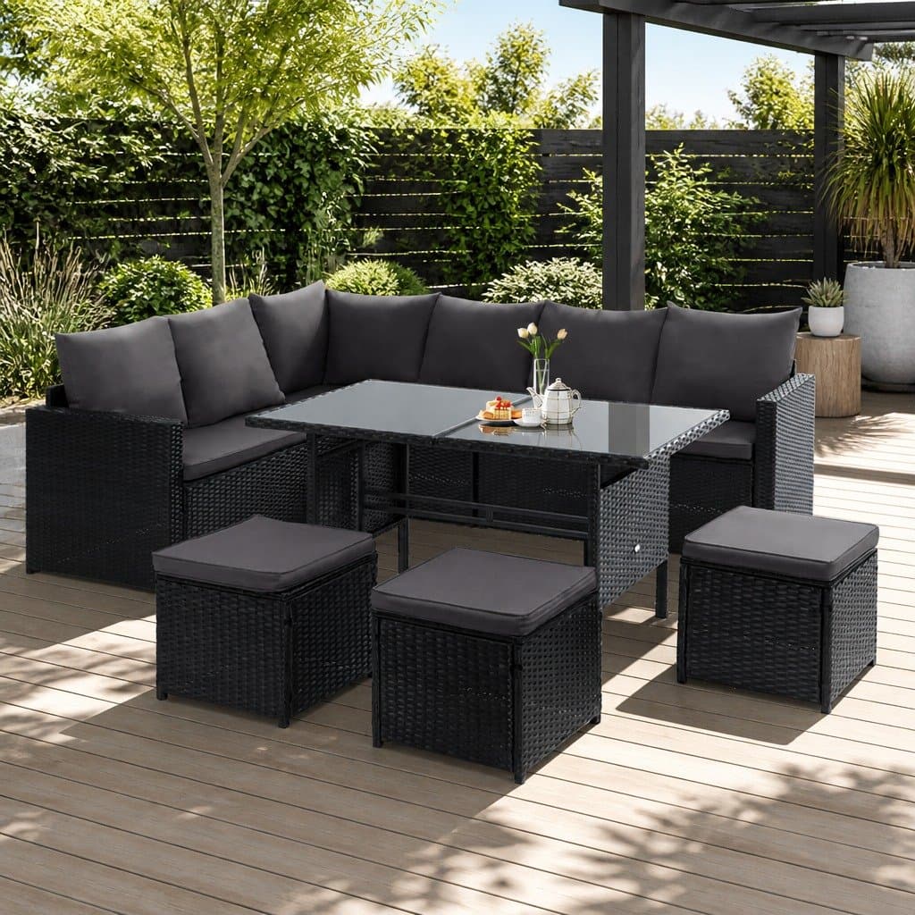Outdoor Lounge Dining Setting 9 Seater Sofa Set