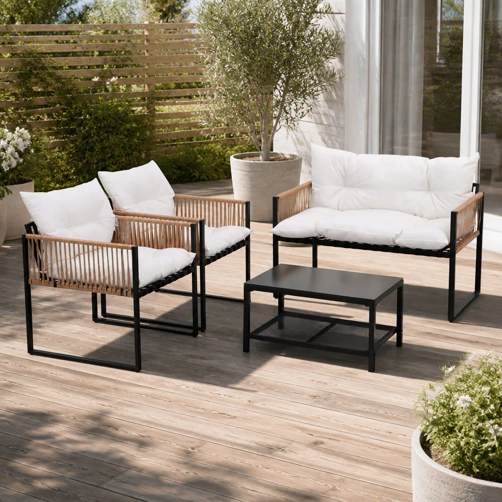 4-Piece Outdoor Lounge Set for Garden and Patio