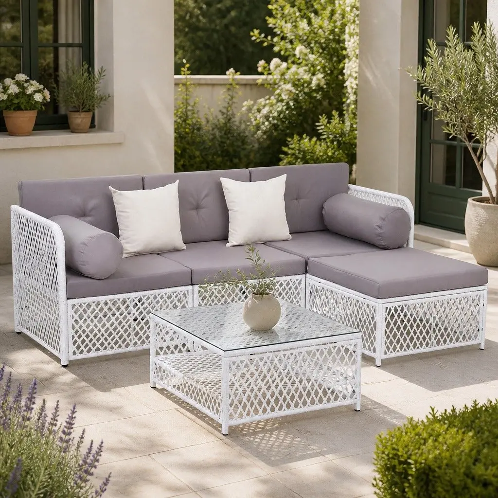 5-Piece 4 Seater Outdoor Lounge Sofa Set