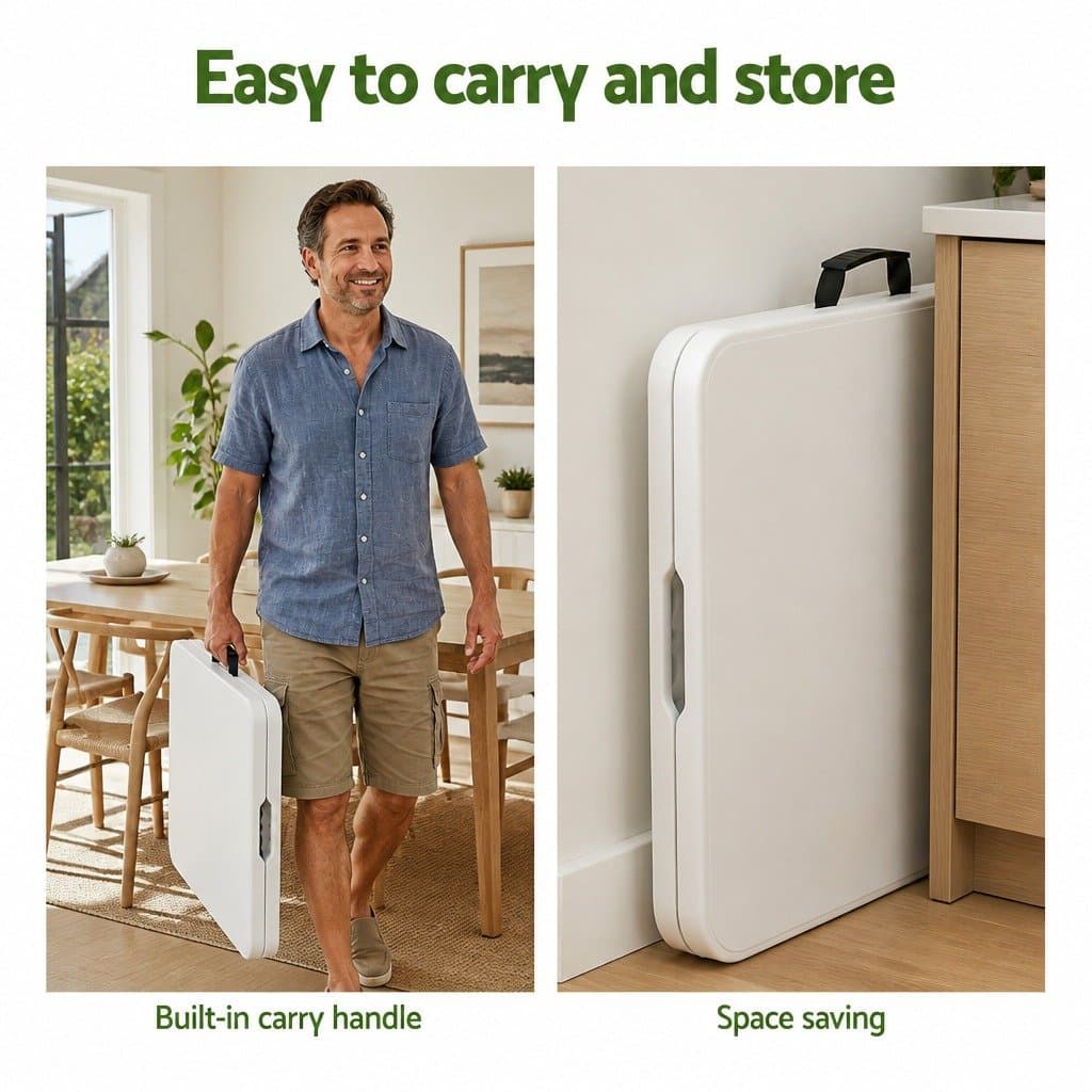 Portable Folding Table 123cm with Adjustable Height