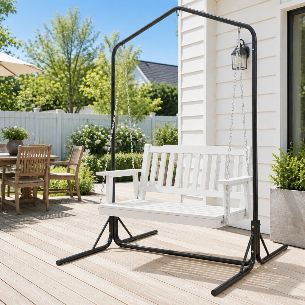 2-Seater Outdoor Swing Chair with Metal Stand