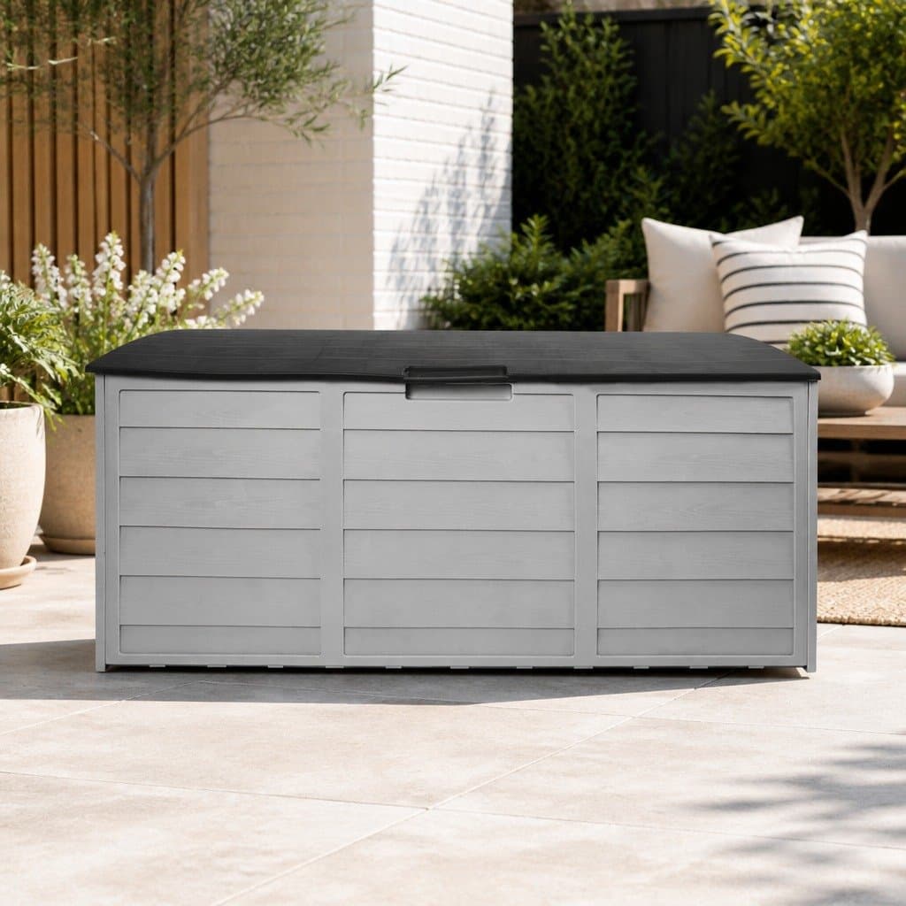 290L Weather-Resistant Outdoor Storage Box with Wheels
