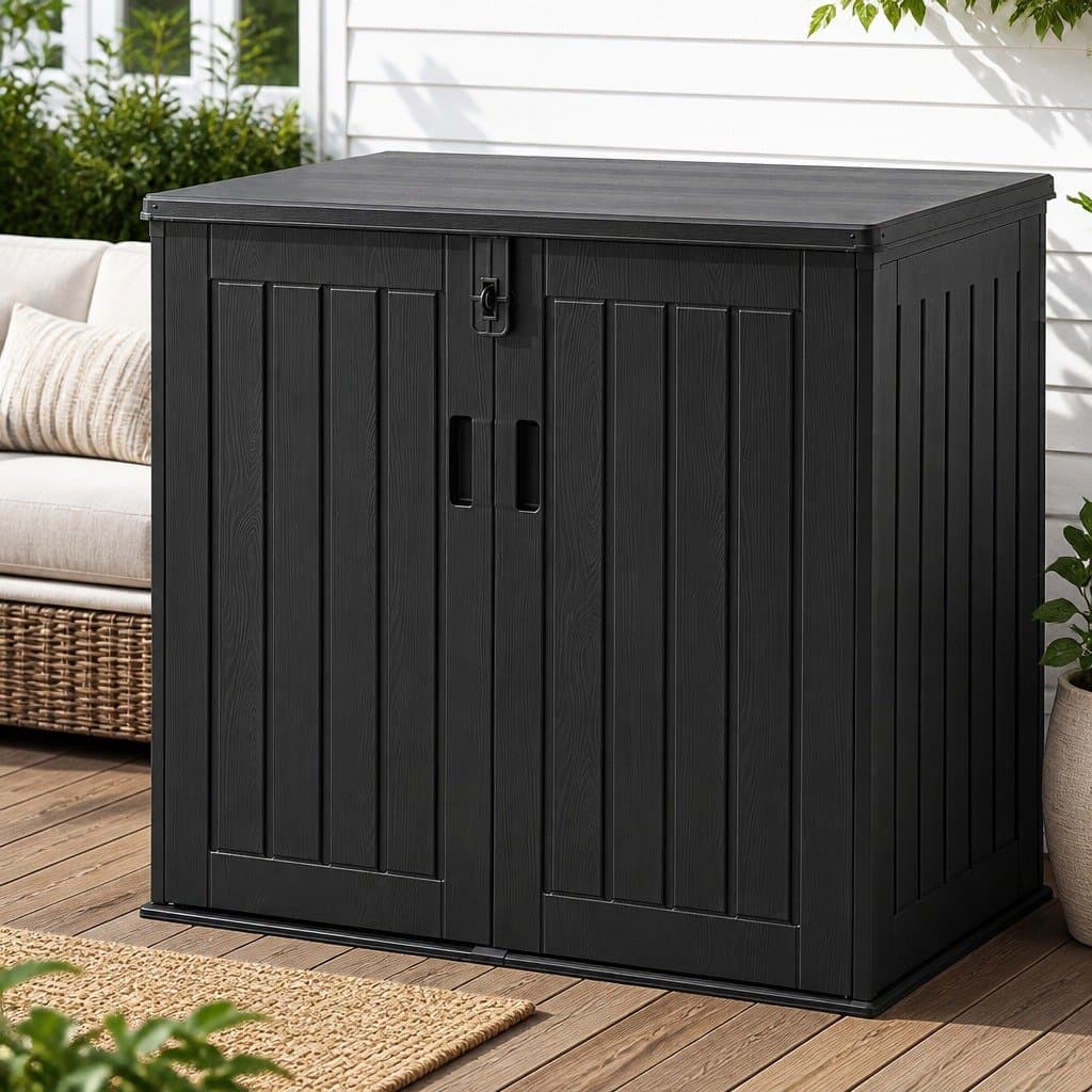 Lockable Outdoor Storage Box 775L Tool Organizer Black