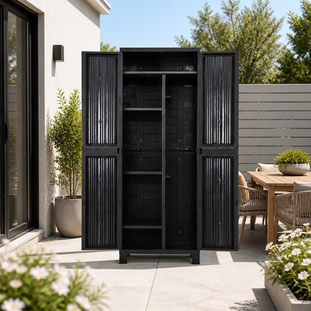 Outdoor Storage Cabinet Box with Lockable Doors