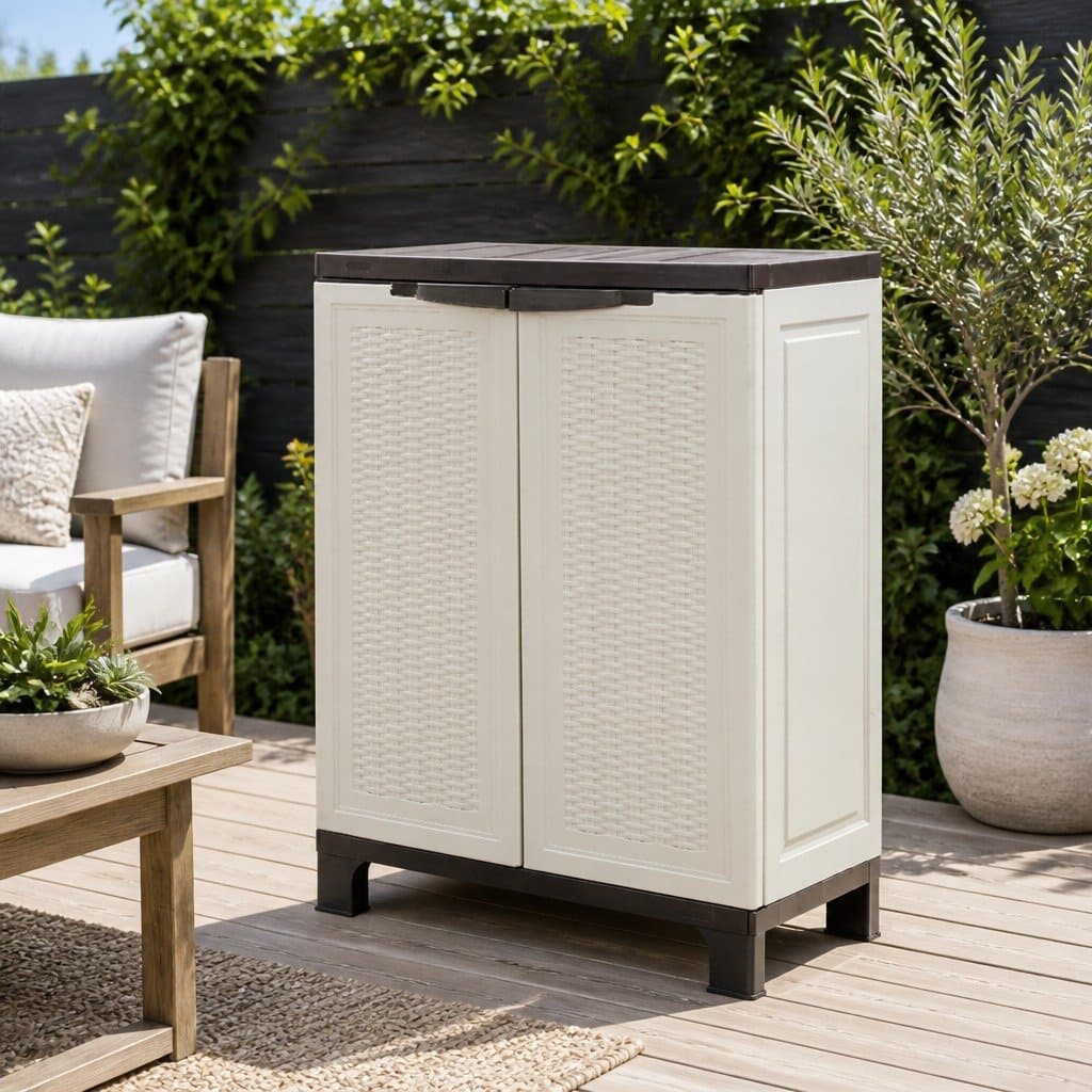 Outdoor Storage Cabinet with Lockable Doors