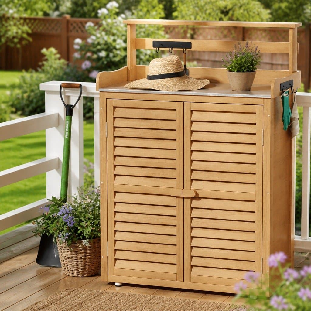 Outdoor Storage Cabinet and Potting Bench
