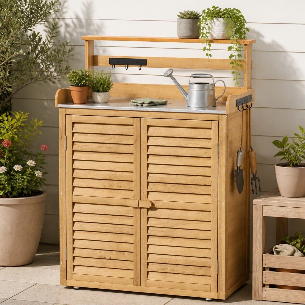 Outdoor Storage Cabinet and Potting Bench