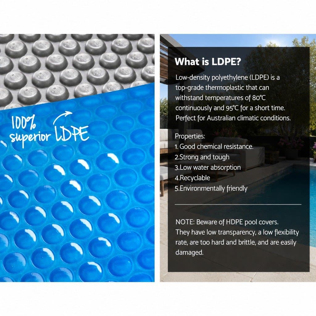 Solar Pool Cover 10x4m 500 Micron Bubble Swimming Pool Blanket Blue Silver