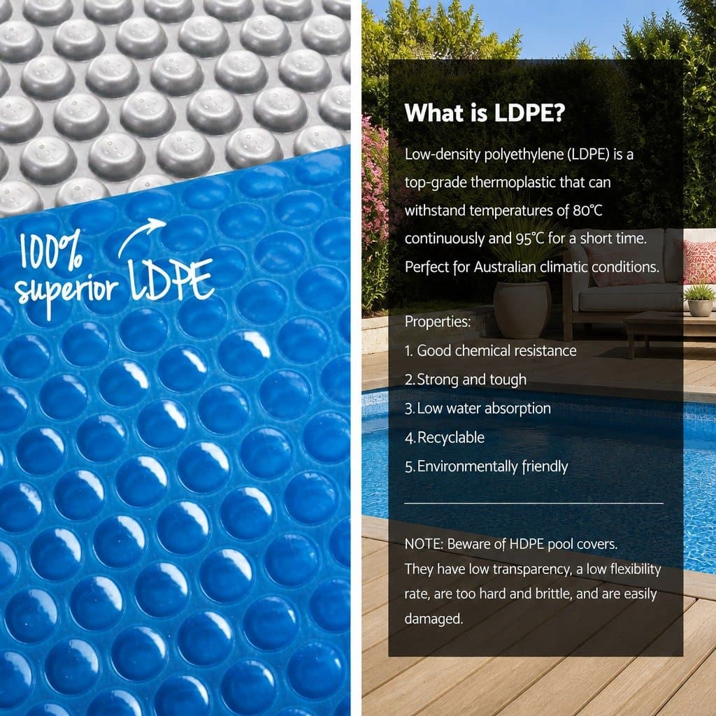 10.5m x 4.2m Solar Pool Cover with Aluminium Roller