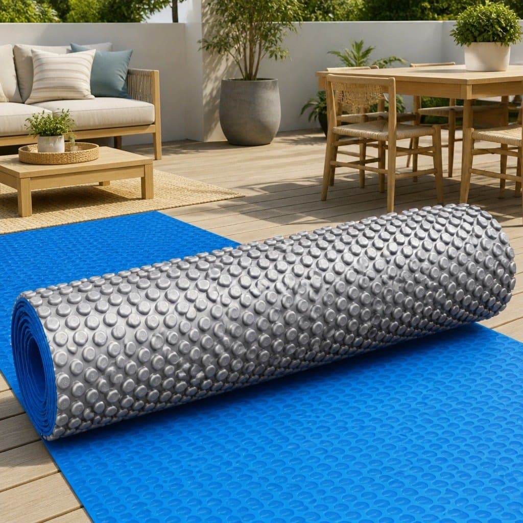 600 Micron Solar Pool Cover 11x6.2m Blue Silver