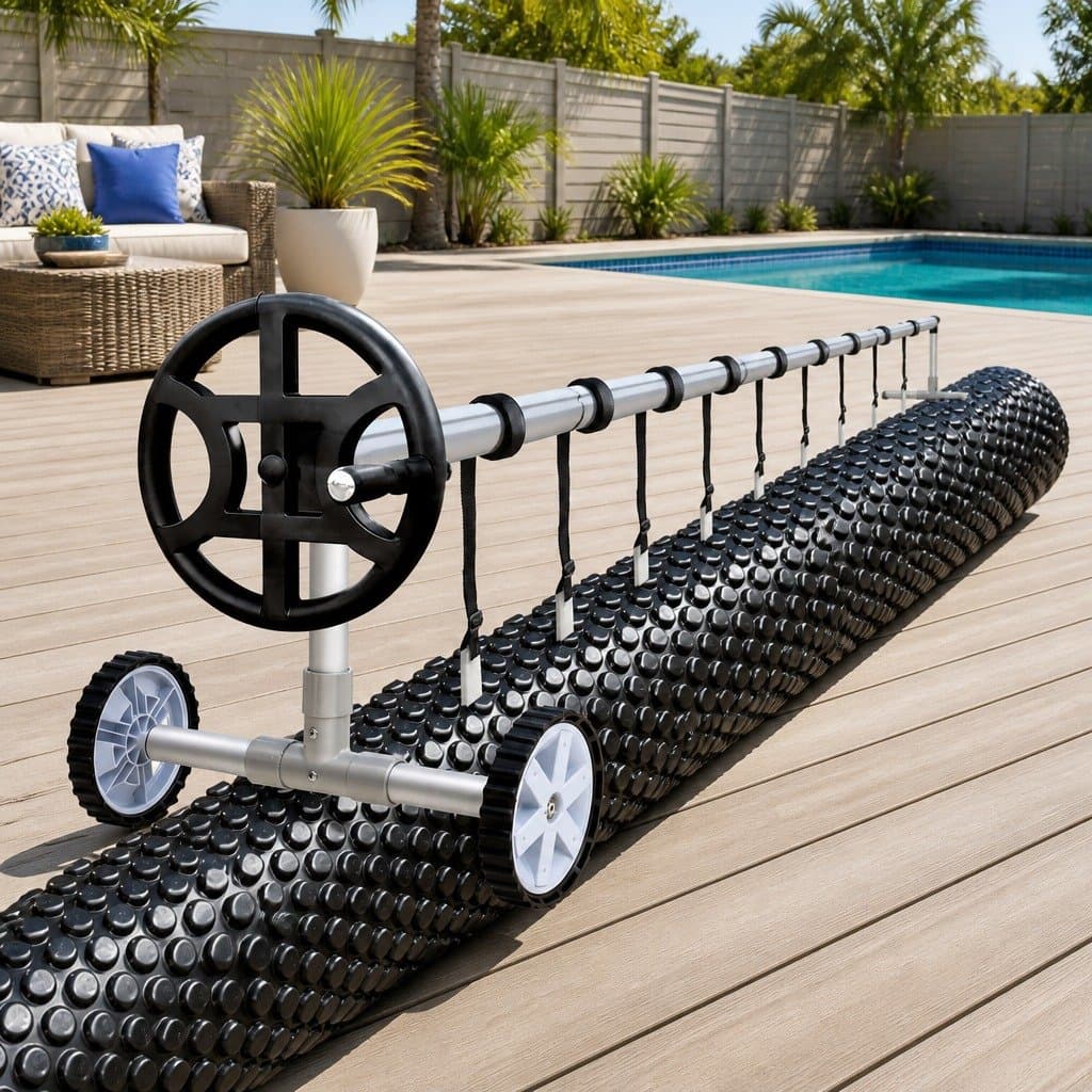 Pool Cover 7x4m 600 Micron with Roller