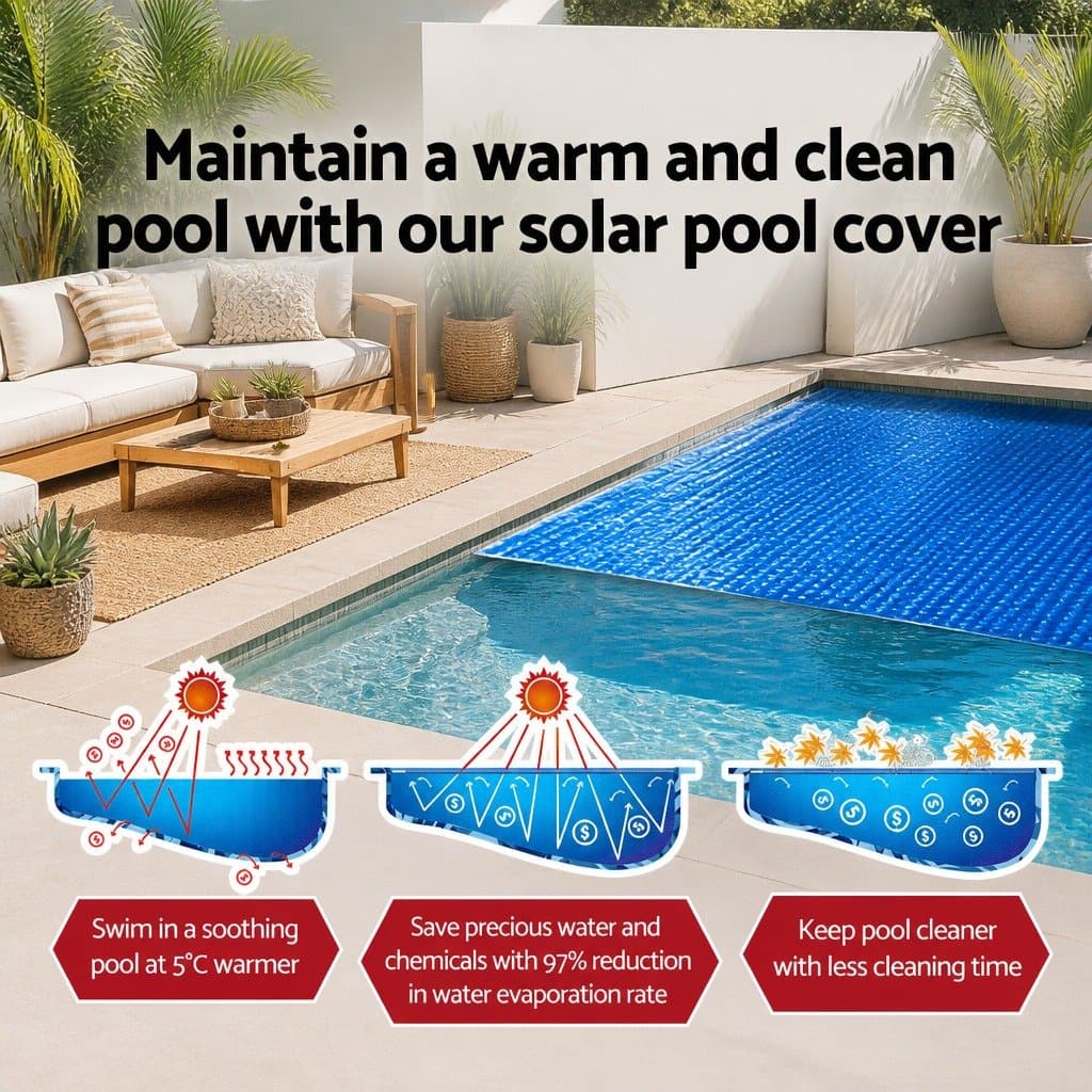 Solar Pool Cover 8M x 4.2M 400 Micron Blue