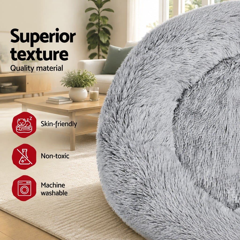 Large Pet Bed for Dogs and Cats 90cm Charcoal