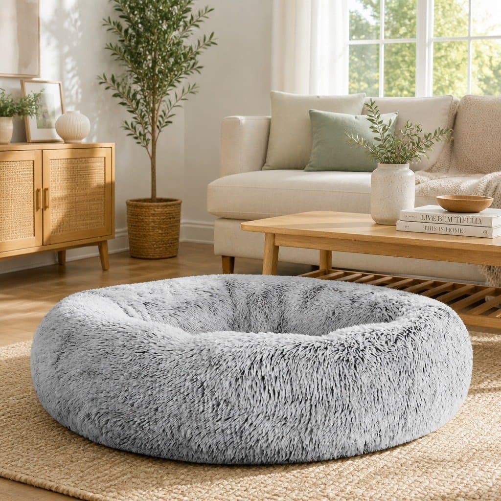 Large Pet Bed for Dogs and Cats 90cm Charcoal