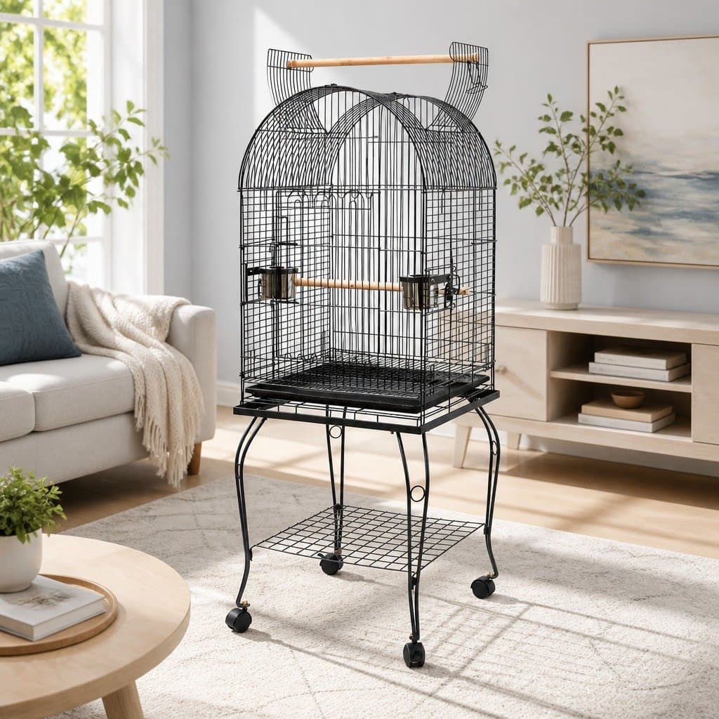 Large Bird Cage Aviary 150cm Black Parrot Dome