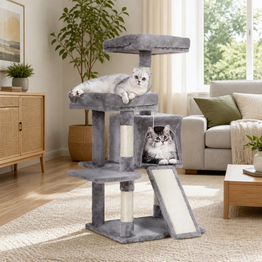 Multi-Level Cat Tree with Scratching Posts Grey