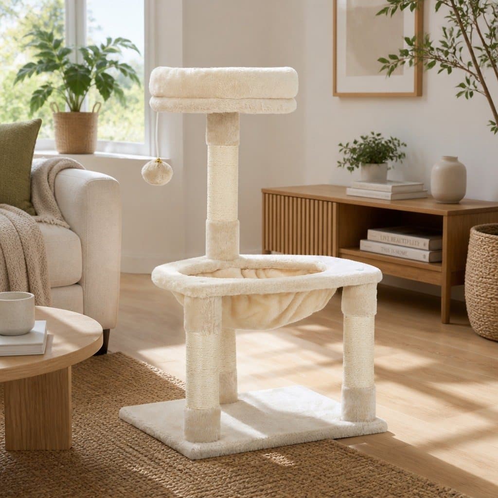 Cat Scratching Post Tree Tower with Hammock